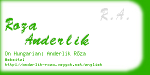 roza anderlik business card